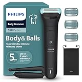 Philips Bodygroom 5000er-Serie – Herrentrimmer mit Dreifachschutz-Rasiersystem, trimmen und rasieren im Intimbereich, klappbarer Rückenaufsatz, 100% duschfest, 100 Min. Laufzeit, Modell BG5480/15