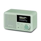 MEDION S66822 Tragbares Mini DAB+ Radio mit Bluetooth (Akku mit bis zu 6,5 Stunden, klein, dimmbares Farbdisplay, Teleskopantenne, Sleeptimer, Wecker, Snooze, AUX, USB-C) grün