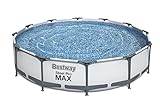 Bestway® Steel Pro MAX™ Pool-Set mit Filterpumpe Ø 366 x 76 cm, grau, rund