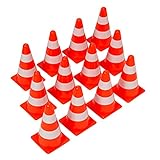 Bramble 12er-Set Pylonen 23 cm Orange-Weiß - Sportkegel Verkehrshütchen Markierungskegel - Auch als Spielkegel für Kinder