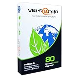 versando 500 Blatt Recyclingpapier DIN A4 EcoWhite 80g Kopierpapier Druckerpapier Öko hohe Weiße ISO 90 - Blauer Engel zertifiziert - Umweltpapier