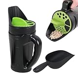 Zwpontia Handstreuer Streuer | Verstellbare Öffnungsgrößen Schaufel & 2,5 l Schüttelspender | Erde Lebensmittelstreuer, Schneesalzspender für und Schnee Schmelzen, Rasenpflege