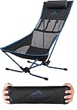 normani Ultraleichter Strandstuhl Campingstuhl 2-in-1 Beachchair oder Campingliege - verstellbare Rückenlehne mit Kopfkissen - 7075 Aluminium Rahmengestell Farbe Blau