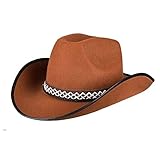 Boland 54370 - Kinderhut Cowboy Junior, braun, Borte, Hutschnur, one size, Karneval, Halloween, Fasching, Mottoparty, Kostüm, Theater, Verkleidung, Accessoire