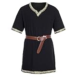 Herren-T-Shirt, kurzärmelig, für Herren, 2025, lässig, Sport, niedlich, trendig, locker, Sommer, Gürtel, Basic-T-Shirt, Herren, Schwarz, Schwarz , M