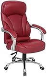 Bequemer Computerstuhl mit hoher Rückenlehne höhenverstellbarer Stuhl Bürostuhl aus Leder Bürostuhl Ergonomischer Drehstuhl Doppeltes Büro-Studienkissen Braun (Farbe: