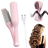 KQWVZ 32mm Welleneisen Für Haare, Französischer Welleneisen Wellen,Anti-Verbrennung Wellen Lockenstab, Mermaid Hair Waver Mit 5 Einstellbarer Temperatur, Für Lange Kurze Haare