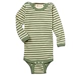 Engel Natur | Merino Body Ringel | 100% Wolle (kbT) | Drucknöpfe | Baby Newborn Kleinkind (salbeigrün melange/natur, 62-68)
