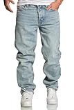 REPUBLIX Herren Loose-Fit 90s Denim Jeans Hose Straight Baggy R7025 Hellblau W32/L32