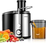 GDOR Entsafter 800W Entsafter Gemüse und Obst aus Edelstahl 76mm Großem Mund juicer 3 Geschwindigkeitsstufen Juicer Machine Schnelles Entsaften Zentrifugaler Leicht zu Reinigen mit Bürste BPA-frei