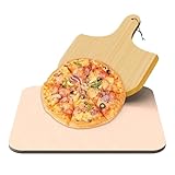 Pizza -Steine ​​für Grill | Quadratischer Kochsteinpizzastein Mit Paddel, Hitzebeständiger Cordierit -Backstein Für Ofenbacken, Pizza, Brot, Torte Unserer Pizza 's Wooden Pizza -Schaufel So