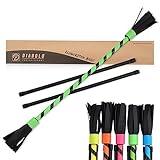 Diabolo Freizeitsport Flowerstick Basic (grün) - UV reaktiver Flower Stick mit Zwei Glasfaser Handstäben, Hingucker auf Festivals, ideal für Anfänger