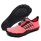 Racqua Wasserschuhe Damen Badeschuhe Herren Atmungsaktive Strandschuhe Leichte Schnell-Trocken-Schwimmschuhe Pool Aqua Wandern Outdoor für Frauen Rose EU39