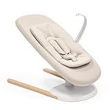 Stokke Yoga Babywippe & Schaukel, Light Sand - 2 Bewegungsrichtungen zur Beruhigung & Stimulation von Babys bis 11 kg - Mit Neugeborenen-Kissen zur Kopfunterstützung - 3 verstellbare Positionen