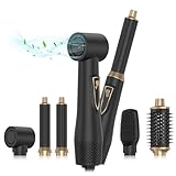 5 in 1 Hairstyler Warmluftbürste Set 1000W Rundbürstenföhn Multifunktionaler Haarstyler Air Styler mit Automatisch Lockenstab, Glätten, Negativ Lonen Trocknen