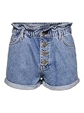 ONLY Damen Denim Jeans Shorts | Kurze Bermuda Pants Sommer Hose | Paperback mit elastischem Bund ONLCUBA, Farben:Blau-2, Größe:M