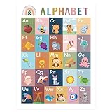 Yonuaret Vorschule Lernposter | Klassenzimmer Lernkarte,Interaktiver Boho Stil Set Für Mädchen Vorschulkinder Zuhause Unterwegs Spielzeit Fähigkeiten