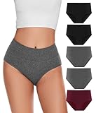 YESWEL Unterwäsche Frauen 5er Pack, Baumwolle Hohe Taille Unterhosen, Hipster Stretch Atmungsaktive Panties für Damen (Multicolor01，XL