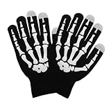 HANABASS 2 Stück Schädel-Handschuhe Warme Handschädelhandschuhe Fahrradhandschuhe Fahrhandschuhe Laufhandschuhe Für Männer Skelett-Handschuhe Reithandschuhe Partyhandschuhe Polyester