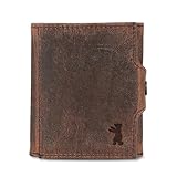 Berliner Bags Vintage Slim Wallet Hamburg, Geldbörse Mini Portmonee aus Leder, Geldbeutel mit TÜV-geprüftem RFID-Schutz, für Herren - Braun