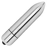 DUKESTON Mini Vibrator 8,6cm, Fingervibrator ø 18mm, Auflegevibrator Bullet (ABS, Silber farben) + Batterie