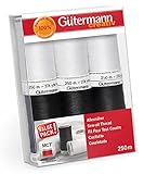 Gütermann creativ Nähfaden-Set mit 6 Spulen Allesnäher 250 m in Schwarz und Weiß 734000-6