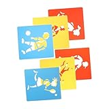 Homoyoyo 6 Stück Teiliges Schablonen Sportmotive Waschbare Malvorlagen mit Fußball Basketball Schwimmen Motiven Anfängertauglich Kreative Zeichenschablonen für Schulprojekte und kreatives