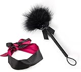 Bondage Set Federkitzler Streichelfreund, Liebes Feder & Verwöhn Massage Federpuschel mit spielsatin Augenmaske Augenbinde Sex Spielzeug Zubehör für BDSM SM Erwachsene
