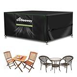 BEEWAY Gartenmöbel Abdeckung Wasserdicht, Schutzhülle Abdeckplane für Gartentische Terrassenmöbel Möbelsets - 420D Oxford Gewebe, Anti-UV, Winterfest, 125 x 63 x 73cm