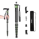 Kamera-Einbeinstativ aus Kohlefaser Manbily 168cm Einbeinstativ mit Gehstockgriff für Kameras Ständer Tragbar Kompakt Wanderstöcke Reise-Einbeinstativ 6 Abschnitte Max 7kg für DSLR Video Videokamera