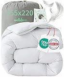 Welldora Komfort Bettdecke 155x220 Winter | 100% Extraweiche Federn & Daunen | Fachärztlich geprüft, Oeko-Tex, Allergiker | Zertifiziert für Tierwohl | Dicke extrawarme Winterdecke Daunendecke