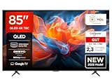 TCL 85T8C 85“ QLED 4K HDR Ultra HD Fernseher, Smart TV mithilfe von Google TV (Dolby Vision & Atmos, 144Hz Motion Clarity Pro, FreeSync, Onkyo 2.1 Sound, Sprachsteuerung)