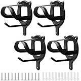 4 Stück Trensenhalter Pferd, Trensenhalter Schwarz aus Metall, Trensenhaken Pferd mit Rohren und Schraube, Pferde-Zaumzeughaken, Halterung Zaumzeug für Hilfszügel, Führstricke, Sattelkammer, Stall