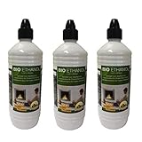 3X 1 Liter Flaschen Ethanol Gelkamine Ethanolkamine Wandkamine Bioethanol