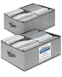 TOPP4u große Aufbewahrungsboxen 50x40x20 cm, 2er Set, Boxen Aufbewahrung groß, Aufbewahrungskorb faltbar, Kleiderschrank Organizer, Kleiderboxen, Kisten Kleiderschrank, Stoffboxen, Grau-Beige