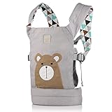 GAGAKU Puppentrage Baby Puppenzubehör Vorne und Hinten aus Baumwolle für Kinder - Braunbär