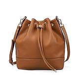 AFKOMST Beuteltasche Damen,Leicht Schultertasche Damen Gross und Sanft Handtasche mit 2 Schulterriemen…, Braun, Braun