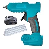 Akku Heißklebepistole,Ersatz für Makita 18V 1x 3.0AH Akku, mit 10PCS klebesticks, Klebepistole Kabellos für DIY, Handwerk, Büro Reparatur