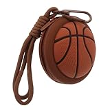 Cabilock Basketball Silikon Münzbeutel Mini Geldbörse Schlüsselanhänger Tragbar Stoßfest Sportlicher Anhänger Für Kopfhörer Organizer Geschenk Für Sportliebhaber