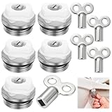 5 Stück Heizkörper Entlüftungsventil, Kühler Entlüftungsventil 1/2 zoll mit 5 Entlüftungsschlüssel, Kupfer Heizungsventil, Heizungsentlüftungsschlüssel für Manuelle Entlüftung