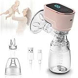 Anluomafuy Elektrische Milchpump Wiederaufladbare Brustpumpe, Milchpumpe mit 3 Modi und 9 Stufen, LCD-Display, USB Wiederaufladbare, BPA-frei, Geräuscharme Breast Pump für zu Hause, Unterwegs