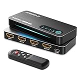HDMI 2.1 Switch 3x1, AVIDGRAM 8K HDMI Umschalter 3 in 1 Out mit IR Fernbedienung, HDMI Switcher 4K 120Hz Auto Unterstützung 8K 48Gbps