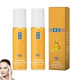 2 Stück Lutein Anti-Falten Serum Öl, VC Antifalten Serum, Roll-On Anti-Aging-Augenserum gegen Falten, Schwellungen und Augenringe Entfernen Falten und Augenringe VcEyeEssence2pcs