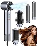 Hair Dryer Brush, 5 in 1 Multi Hair Styler,110,000 RPM High-Speed Negative Ionic Hair Dryer Fast Drying, Professional Blow Dryer Brush for Curling Volumizing Straightening Waves Styling