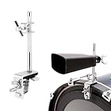 Cowbell Bass Drum Holder, Klemmhalterung Hoop Halterung Bassdrum Klemmbacken Höhenverstellbarer Percussion Zubehörklemme Jazz Kit Kuhglocke Halter Clamp Praktisch Installation Stabilen Spannen Silber