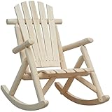 Outsunny Schaukelstuhl Schwingsessel Schaukel Gartenstuhl Relaxstuhl Tannenholz Natur