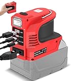 Akku Wechselrichter für Einhell 18V Akku, DC 18V auf AC 220V Spannungswandler Adapter mit USB Typ-C DC12V Anschluss und AC Steckdose und LED Lampe, Notstromaggregat für Camping