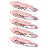 SENRISE Weißes Korrekturband, 6 m x 5 mm, stiftförmig, nachfüllbar, einziehbar, Mini-Korrekturroller für falsches Schreiben, sofortige Korrektur, Rosa, 5 Stück