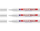 EDDING 750 Lackmarker 3er Sparpaket | 9 Farben & Sortierte zur Auswahl! (3er Set, weiß)