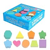 Generisch Shape Sorter Spielzeug, 9-Fach Steckspiel Holz Formen & Farben Sortierspiel, Interaktives Puzzlesortierspiel für Zuhause Kindergarten Vorschule Reisen